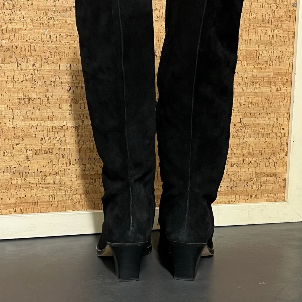 Dolce Vita Boots Knee High Boot Women Us 10 Black Suede Zipper Closure Worn Once